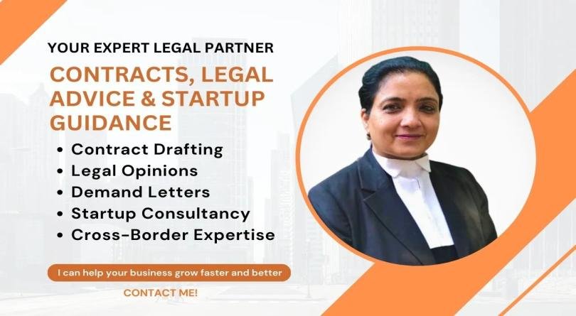 I will be your startup lawyer, virtual assistant for legal advice, or contract drafting